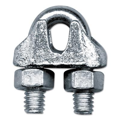 Malleable Wire Rope Clips, 1/4 in, Bright Zinc
