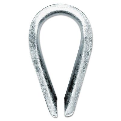 Malleable Wire Rope Thimbles, 1/4 in, Bright Zinc