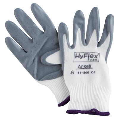 HyFlex Foam Gloves, 6, Gray/White