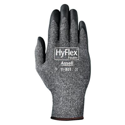 HyFlex Foam Gray Gloves, 10, Black/Gray, Nitrile Foam Palm Coated