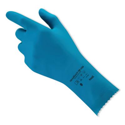 AlphaTec Light-Duty Natural Latex Rubber Gloves, Blue, 9