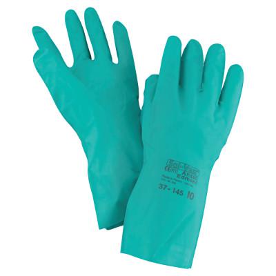 AlphaTec Solvex Nitrile Gloves, Gauntlet Cuff, Unlined, Size 10, Green, 11 mil