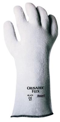 Crusader Flex Hot Mill Gloves, Nitrile-Coated Non-Woven Felt, Light Gray, Sz 9