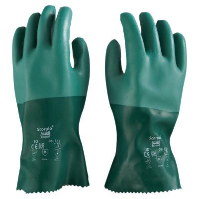 AlphaTec 08-352 Neoprene Dipped Gloves, Rough Finish, Size 10, Green
