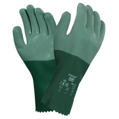 AlphaTec 08-352 Neoprene Dipped Gloves, Rough Finish, Size 9, Green