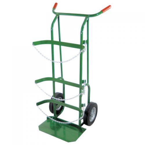 Dual-Cylinder Delivery Cart, 10 in dia Cylinders, 10 in Solid Rubber Wheel
