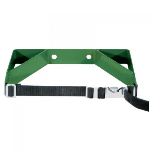 Cylinder Wall Brackets, Single with Strap, Steel, 7 in to 9 1/2 in, Green