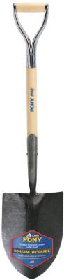 Shovels, 11 1/2 in X 8 3/4 in Round Point Blade, 27 in White Ash D-Handle