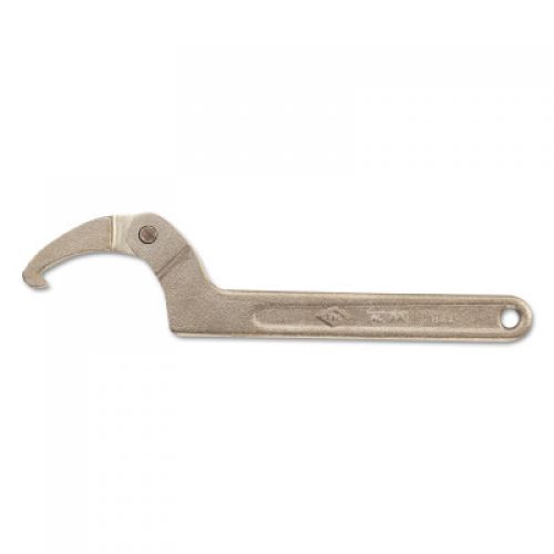 Adjustable Hook Wrenches, 3 in Opening, Hook, 8 in