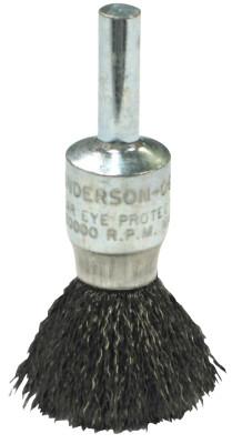 ANDERSON BRUSH Crimped Wire Solid End Brushes-NS Series, Stainless, 1/2" x 0.014", 25,000 rpm