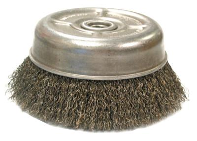 ANDERSON BRUSH Crimped Wire Cup Brushes, 3 in D, 5/8 in-11 Arbor, 0.014 in Carbon Steel Wire