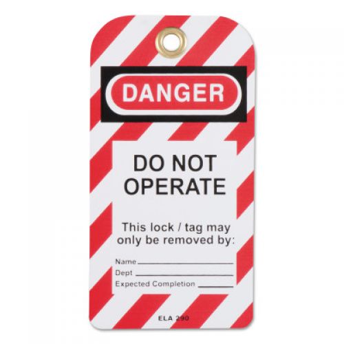 HONEYWELL NORTH Lockout Tagouts, 3 in x 5 3/4 in, Danger/Do Not Operate