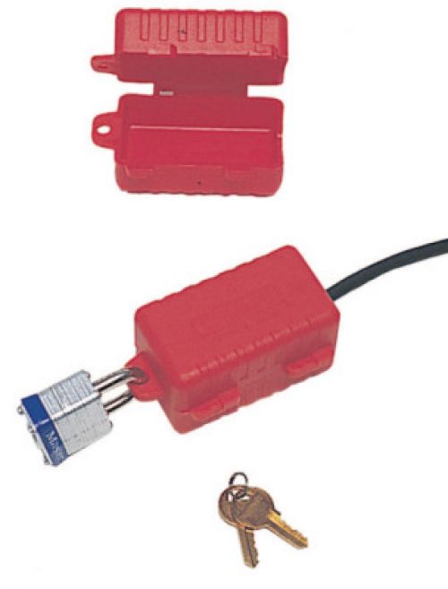 HONEYWELL NORTH E-Safe Electrical Plug Lockouts, 220/550 V, Red