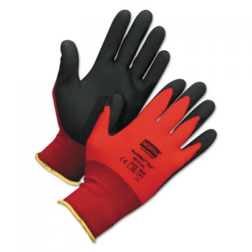 NorthFlex Red Foamed PVC Palm Coated Glove, Small, Red