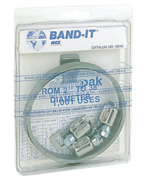 Clamp-Pak Clamp Set, 3/8 in x 0.015 in x 10 ft, Stainless Steel