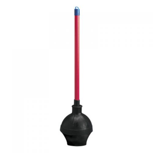 Toilet Plunger, 5 5/8 in Dia Bowl, 23 5/8 in, Red/Black