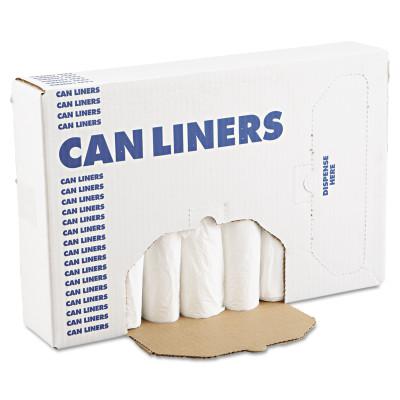 BOARDWALK PAPER EH-Grade Can Liners, 24 x 32, 12-16gal, .4mil, White, 25 Bags/Roll