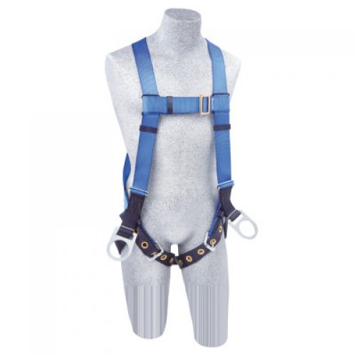 First Full Body Harnesses, Back & Side D-Rings, Tongue Buckle Legs, Blue