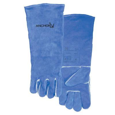 Quality Welding Gloves, Split Cowhide, Large, Blue, Left Hand
