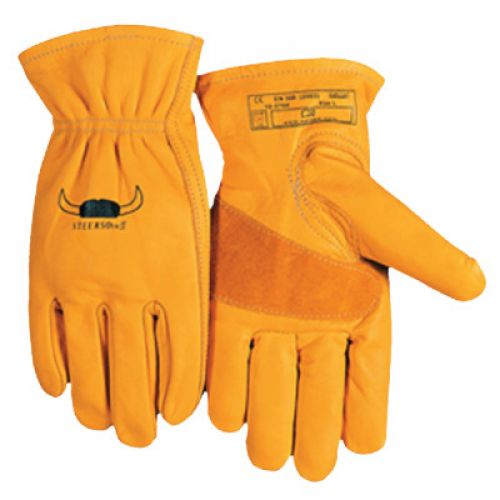 Driving Gloves, Cowhide, Large, Unlined, Gold