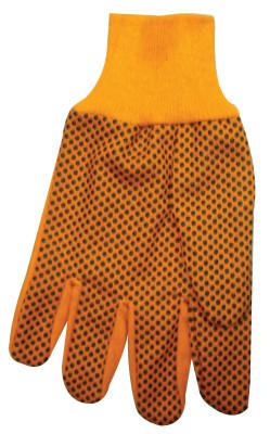 ANCHOR BRAND 1000 Series Dotted Canvas Gloves, Cotton Canvas, Men's, Hi-Vis Orange