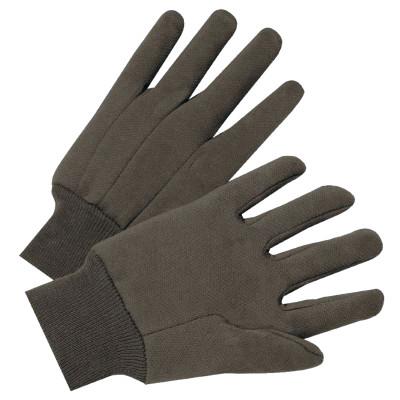 Standard Weight Cotton/Polyester Brown Jersey Gloves, Unlined, Large