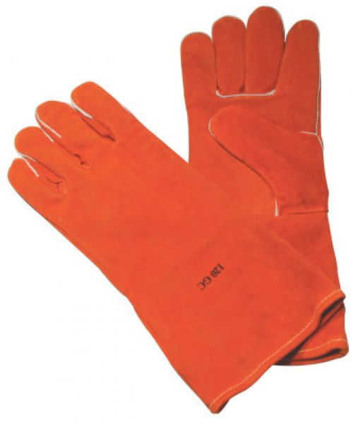 Premium Welding Gloves, Split Cowhide, Small, Pearl Gray
