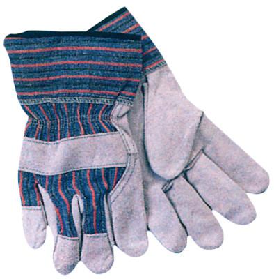 Work Gloves, Large, Cowhide, Pearl Gray