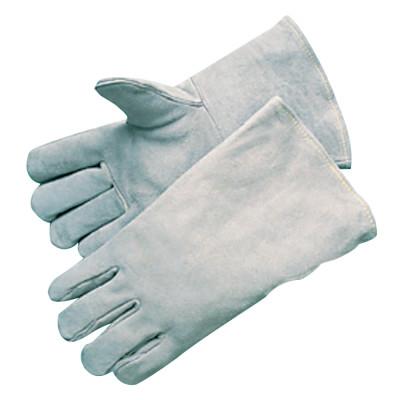 Economy Welding Gloves, Economy Shoulder Leather, Large, Gray