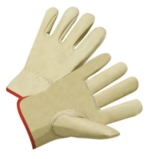 Standard Grain Cowhide Leather Driver Gloves, Large, Unlined, Tan