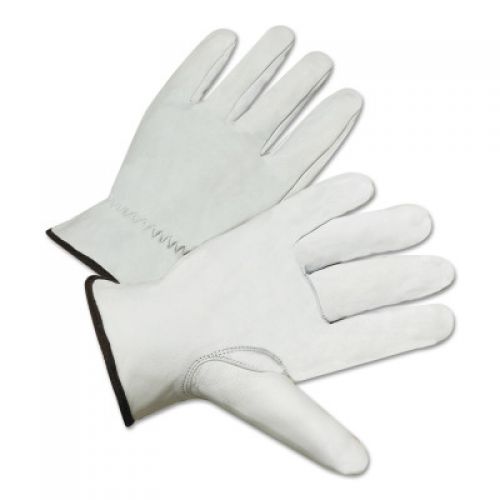 Premium Grain Goatskin Driver Gloves, X-Large, Unlined, White