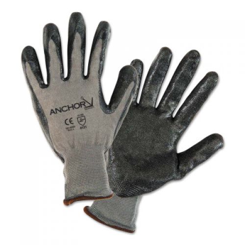Nitrile Coated Gloves, Medium, Black/Gray