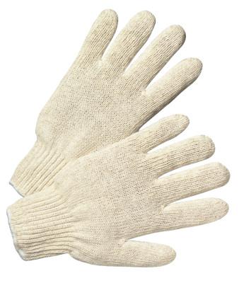 7-ga Standard Weight Seamless String-Knit Gloves, Large, Knit Wrist, Natural