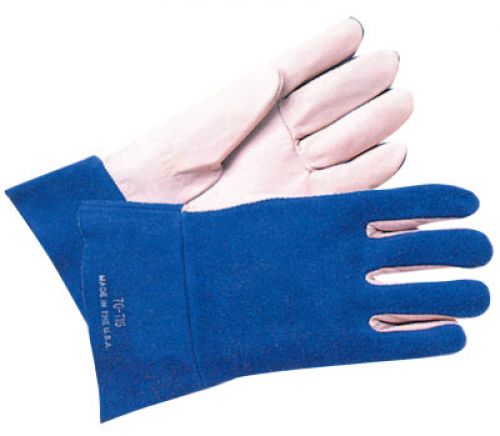 Tig Welding Gloves, Capeskin, Small, White Glove/Red Cuff, 2 in Cuff