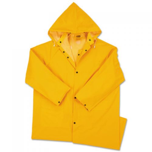 48 in Raincoat with Detachable Hood, 0.35 mm, PVC over Polyester, Yellow, 4X-Large
