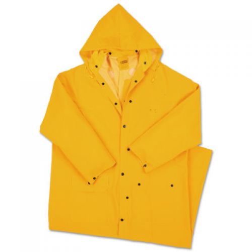 ANCHOR BRAND Riding Raincoat, 0.35 mm PVC/Polyester, Yellow, 60 in, 5X-Large