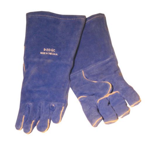 ANCHOR BRAND Premium Welding Gloves, Split Cowhide, Large, Blue