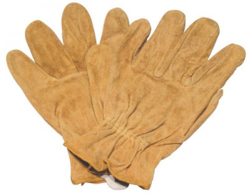 Split Cowhide Leather Driver Gloves, Large, Unlined, Russet