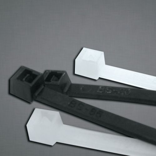 UV Stabilized Cable Ties, 50 lb Tensile Strength, 14.6 in L, Black, 1,000 Ea/Bag