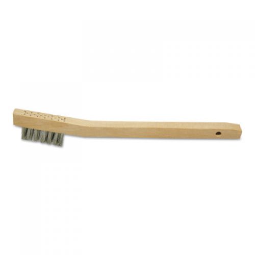 Chipping Hammer Brush, 3 x 7 Rows, Stainless Steel Wire, Bent Wood Handle