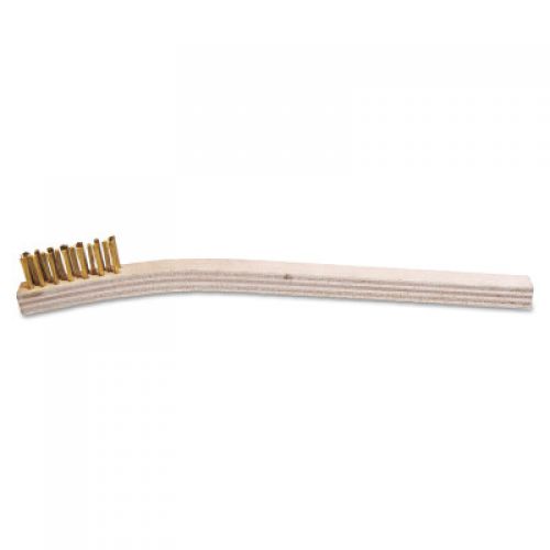 Inspection Brushes, 3 x 7 Rows, Brass, Bent Wood Handle