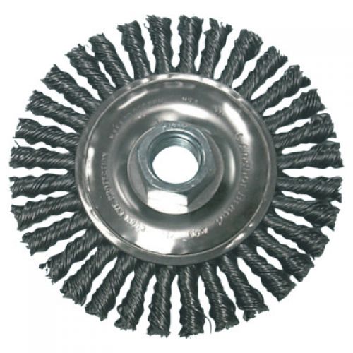 Stringer Bead Wheel Brush, 4 in D x 4 in W, 0.02 in, Carbon Steel