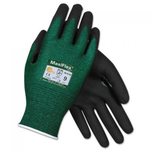 MaxiFlex Cut Cut-Resistant Glove, Large, Black/Green