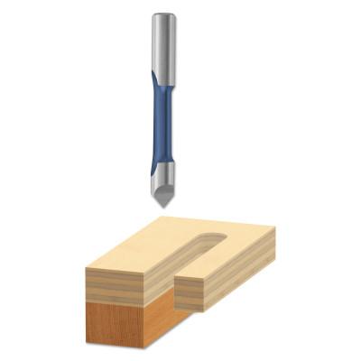 HSS Pilot Panel Router Bit w/Drill-Through Points, 1/4 in Cutting Diam, Wood/Plastic