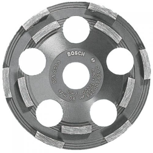5 In. Double Row Segmented Diamond Cup Wheel for Coating, 7/8 in Arbor, 12,200 rpm