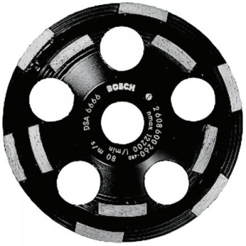 5 in. Double Row Segmented Diamond Cup Wheel for Concrete, 7/8 in Arbor, 12,200 rpm