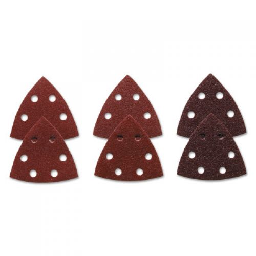 Oscillating Tool Accessory, Detail Sanding Triangle, 3-1/2 in, 60/120/240 Grit, Red, 6 PK