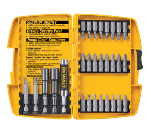 Tough Case Screwdriving Sets, 29-piece, Slotted, Philips, Torx, Square Recess Bits, Shock-Resistant Steel