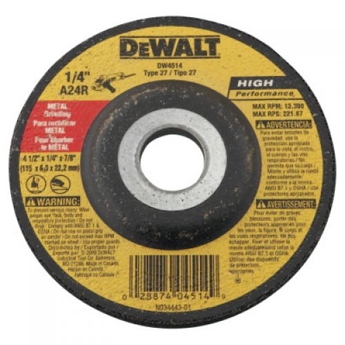 DEWALT DW4523 4-1/2-Inch by 1/4-Inch by 5/8-Inch General Purpose Metal Grinding 