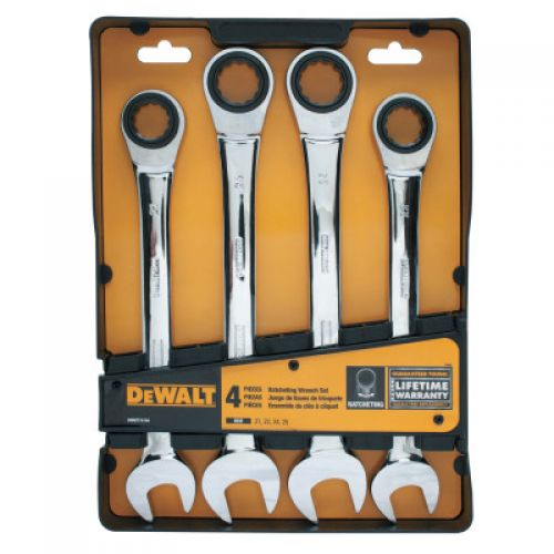 4 Piece Ratcheting Combo Wrench Set, Metric